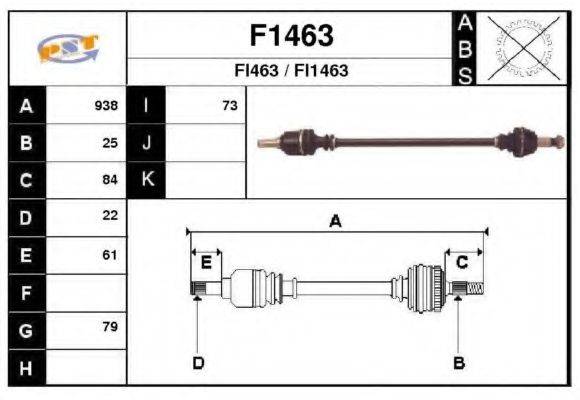 SNRA F1463 Приводний вал