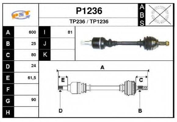 SNRA P1236 Приводний вал