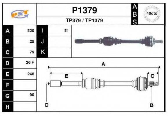 SNRA P1379 Приводний вал