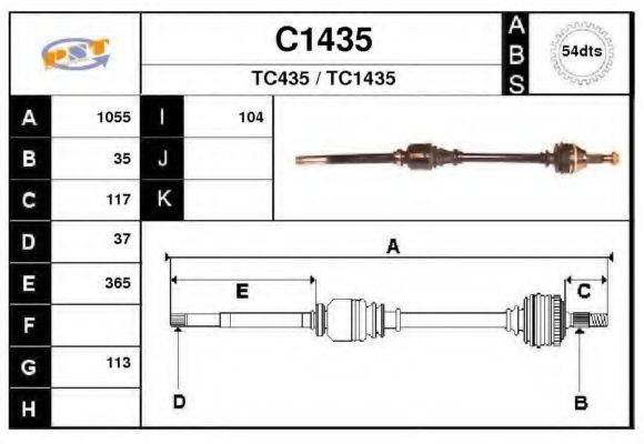 SNRA C1435 Приводний вал