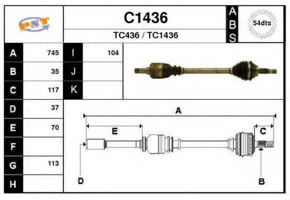 SNRA C1436 Приводний вал