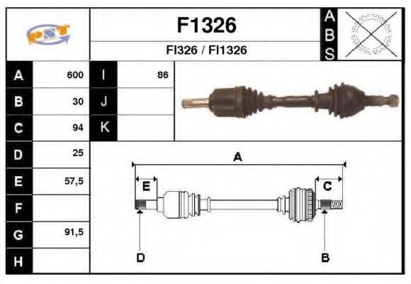 SNRA F1326 Приводний вал