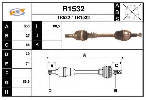 SNRA R1532 Приводний вал