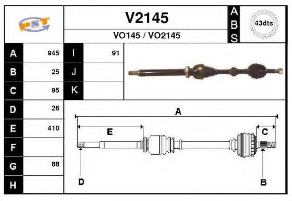 SNRA V2145 Приводний вал