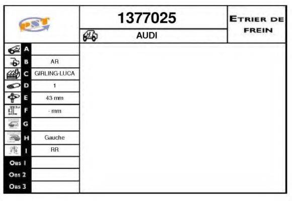 SNRA 1377025 Гальмівний супорт