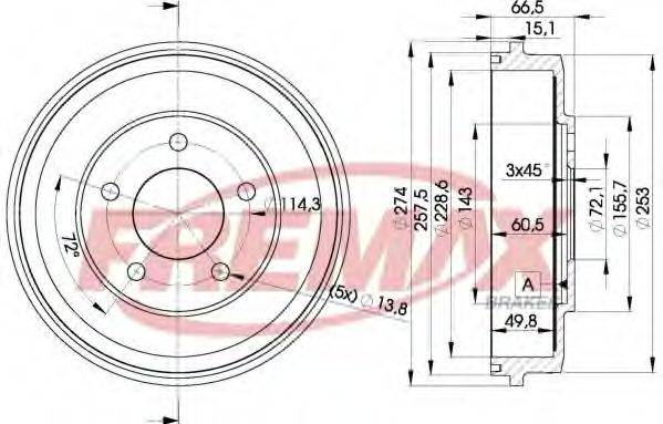 FREMAX BD6544 Гальмівний барабан