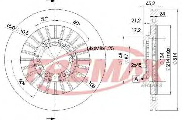 FREMAX BD7043 гальмівний диск