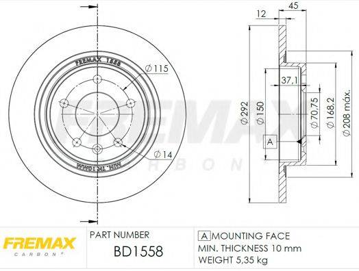 FREMAX BD1558 гальмівний диск