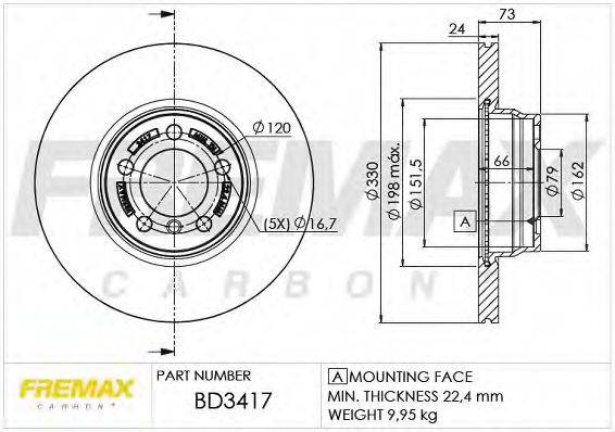 FREMAX BD3417 гальмівний диск