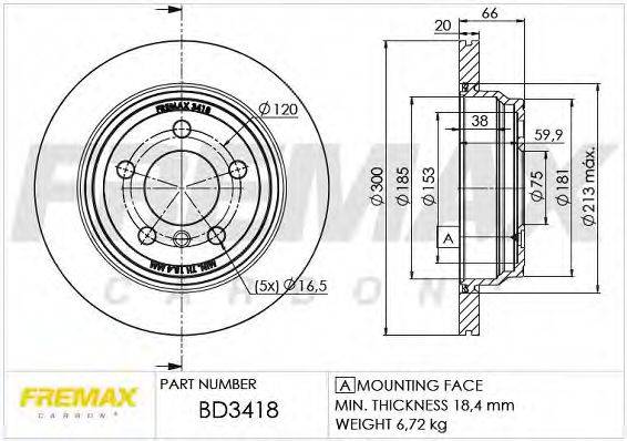 FREMAX BD3418 гальмівний диск