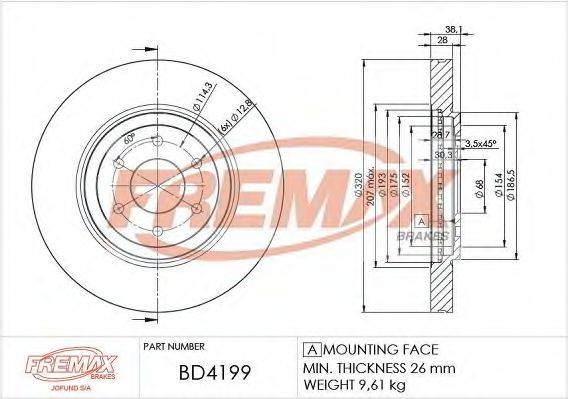 FREMAX BD4199 гальмівний диск