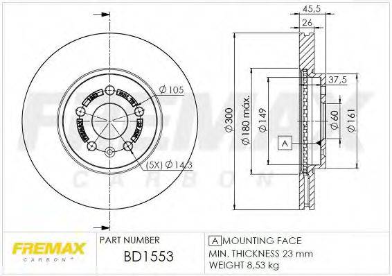 FREMAX BD1553 гальмівний диск