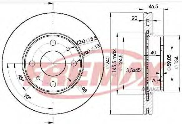 FREMAX BD0178 гальмівний диск