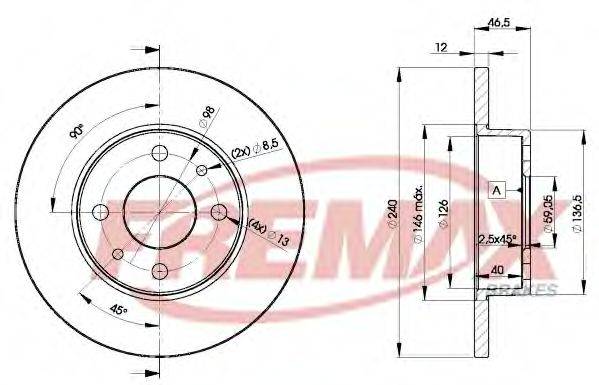 FREMAX BD1815 гальмівний диск