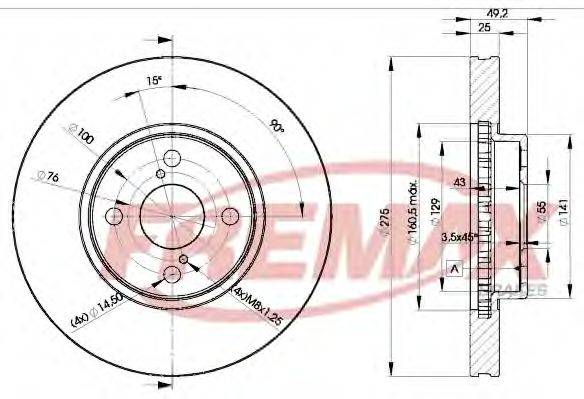 FREMAX BD2080 гальмівний диск