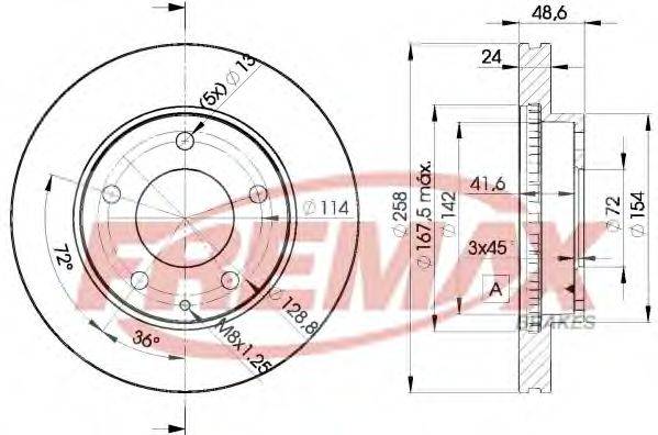 FREMAX BD3258 гальмівний диск