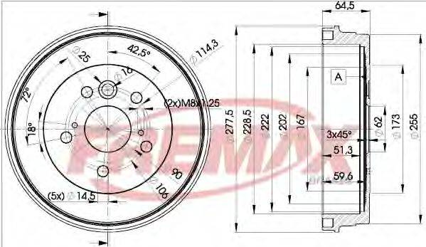 FREMAX BD4443 Гальмівний барабан