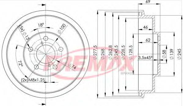 FREMAX BD4703 Гальмівний барабан