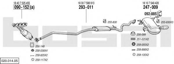 BOSAL 02001405 Система випуску ОГ