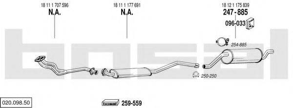 BOSAL 02009850 Система випуску ОГ