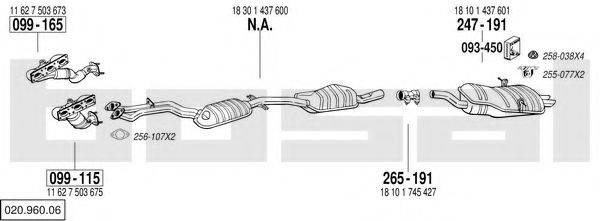 BOSAL 02096006 Система випуску ОГ