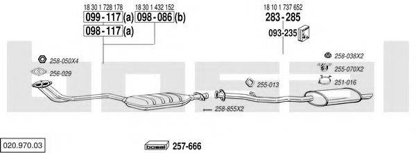 BOSAL 02097003 Система випуску ОГ