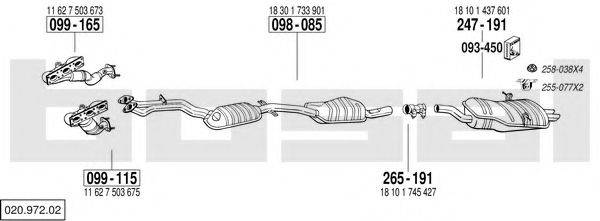 BOSAL 02097202 Система випуску ОГ