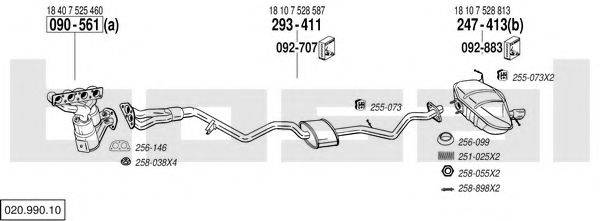 BOSAL 02099010 Система випуску ОГ