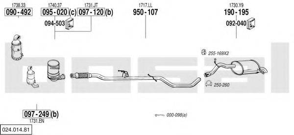 BOSAL 02401481 Система випуску ОГ