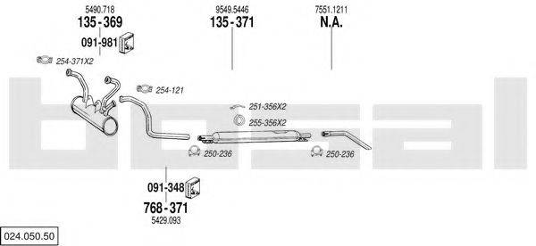 BOSAL 02405050 Система випуску ОГ