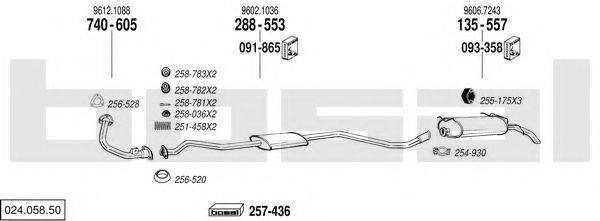 BOSAL 02405850 Система випуску ОГ