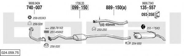 BOSAL 02405975 Система випуску ОГ