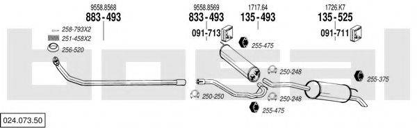 BOSAL 02407350 Система випуску ОГ