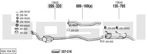 BOSAL 02415453 Система випуску ОГ