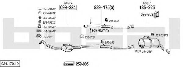 BOSAL 02417010 Система випуску ОГ