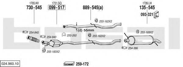 BOSAL 02496010 Система випуску ОГ