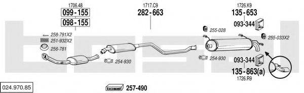 BOSAL 02497085 Система випуску ОГ