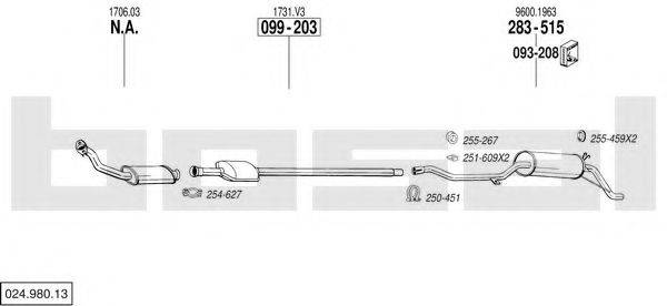 BOSAL 02498013 Система випуску ОГ