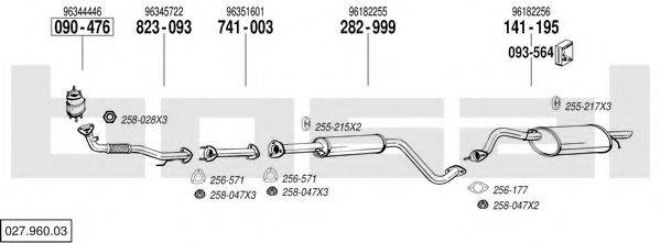 BOSAL 02796003 Система випуску ОГ