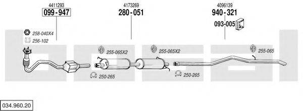 BOSAL 03496020 Система випуску ОГ