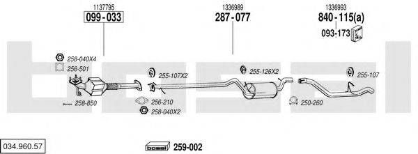 BOSAL 03496057 Система випуску ОГ