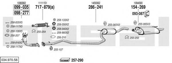 BOSAL 03497058 Система випуску ОГ