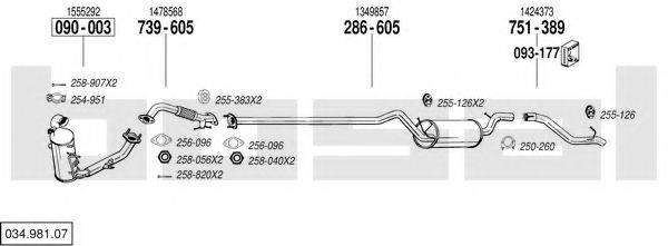 BOSAL 03498107 Система випуску ОГ