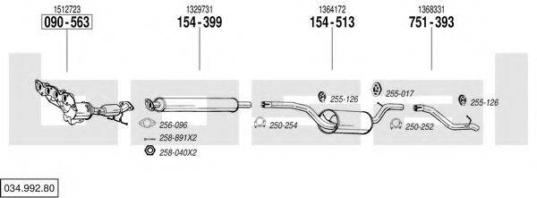 BOSAL 03499280 Система випуску ОГ