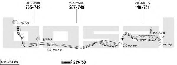 BOSAL 04405150 Система випуску ОГ