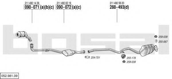 BOSAL 05298109 Система випуску ОГ