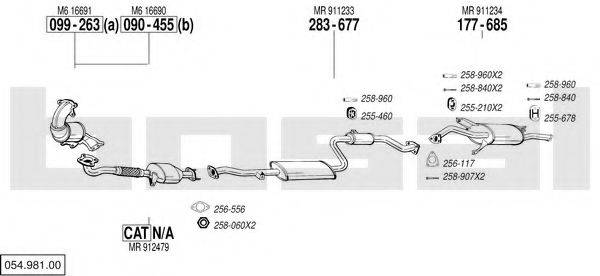 BOSAL 05498100 Система випуску ОГ