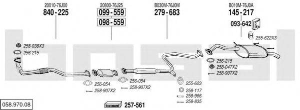 BOSAL 05897008 Система випуску ОГ