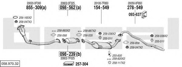 BOSAL 05897032 Система випуску ОГ