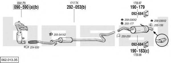 BOSAL 06201335 Система випуску ОГ